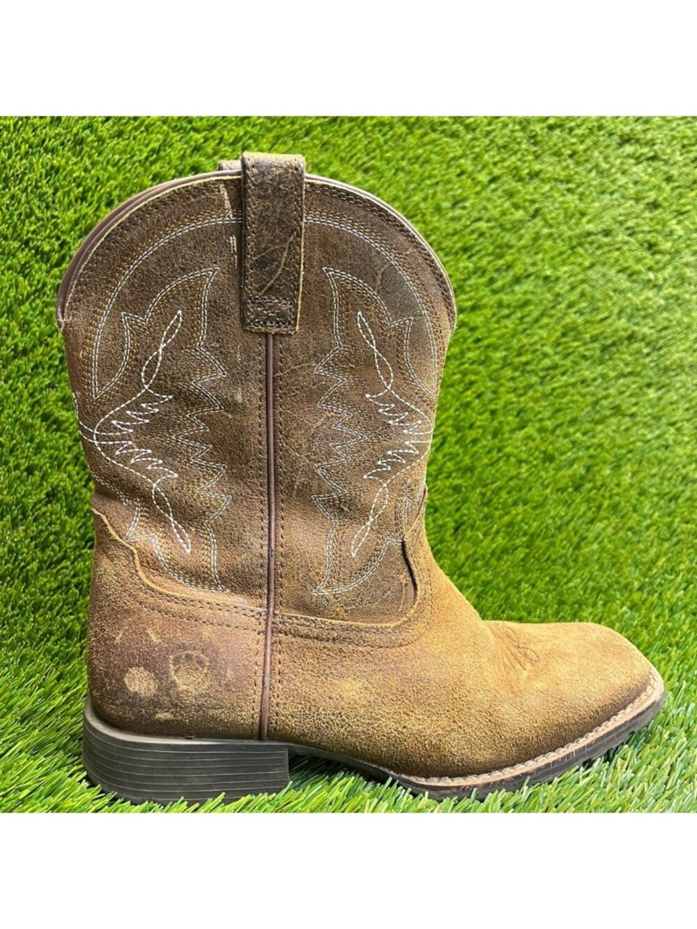 Ariat Hybrid Rancher Boys Size 3Y Brown Classic Outdoor Pull On Western Boots